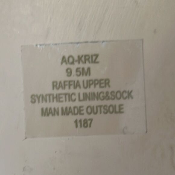 Aqua & Kristopher Brock Kriz Square Toe Ivory Raffia Slip On Sandals Size 9.5 - Picture 9 of 12